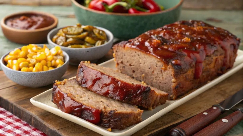 A delicious Southwestern smoked meatloaf dinner with classic sides